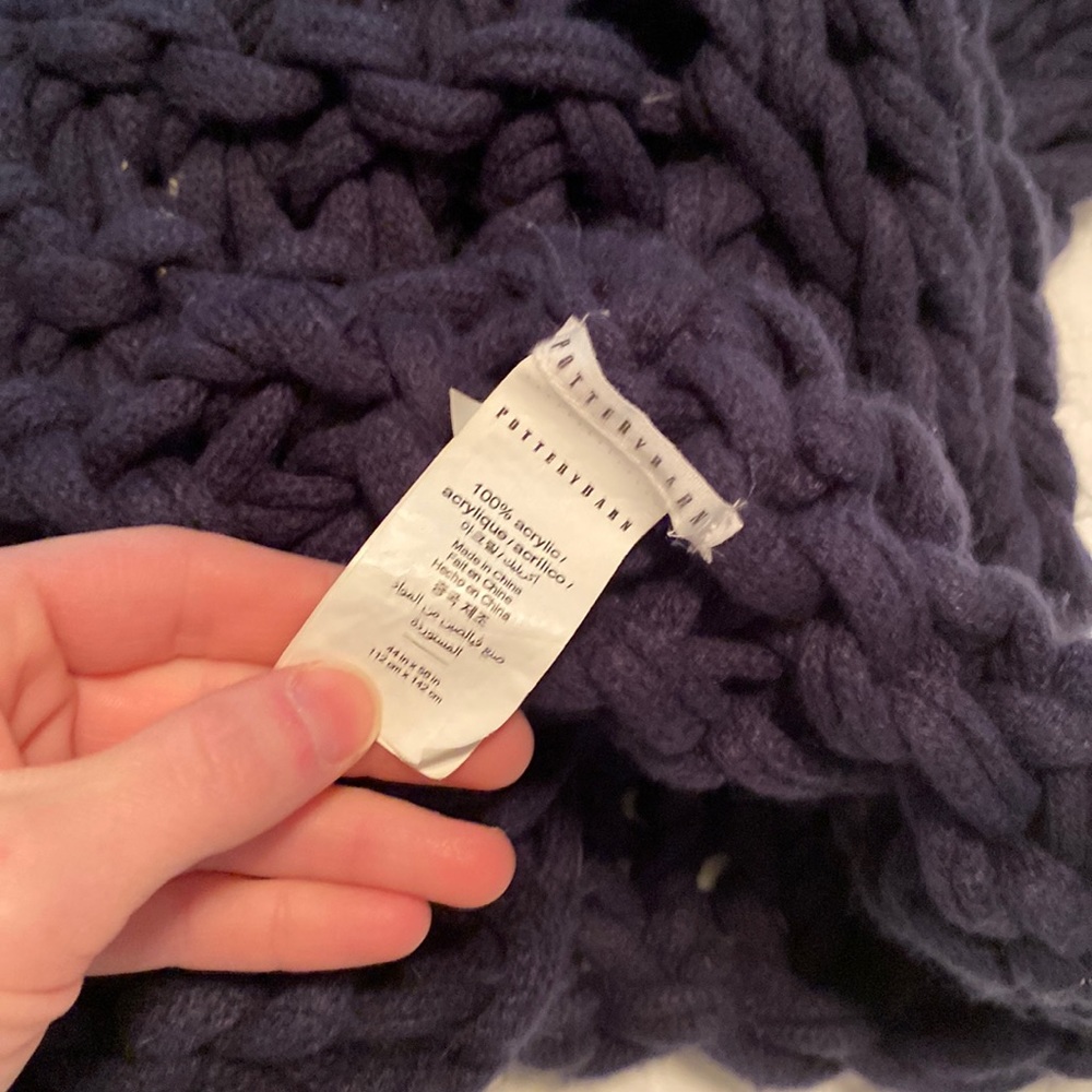 pottery barn chunky knit throw blanket